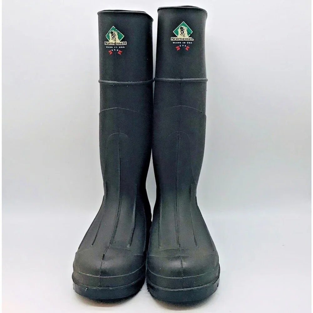 Northerner Waterproof Rubber Rain Boots Men 6 Women 8 Brown Chore Farm USA Made